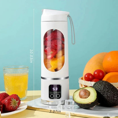 Portable Fruit Juicer 450ml Capacity 8 Blades 3 Gears USB Rechargeable Blender Ice Crusher for Shakes and Smoothies Juicer Cup