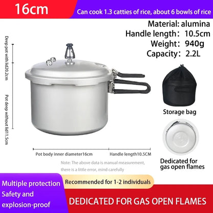 Portable Folding Handle Pressure Cooker 2.2L/3.2L/4.5L Suitable For Outdoor Camping Hiking Climbing High Altitude Fast Cooking