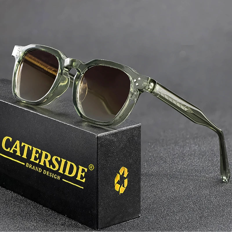 CATERSIDE Retro Punk Men Sunglasses Small Frame Square Personalized Design Sun Glasses Women Travel Party Business Festival Gift