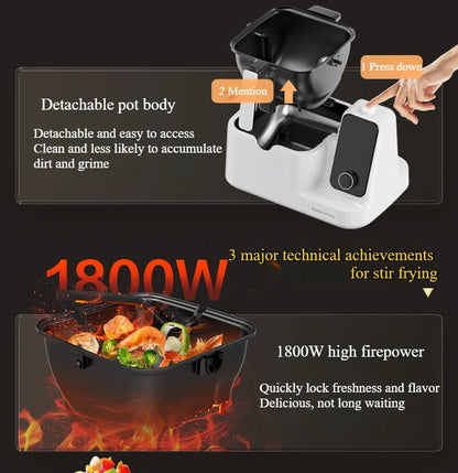 220V Kitchen Robot Cooker Automatic Stir Fry Machine Multi Functional Cooking Robot Kitchen Equipment Robots De Cuisine