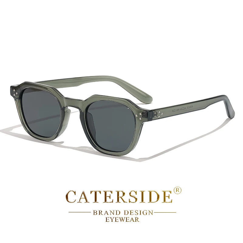 CATERSIDE Retro Polarized Sunglasses Men Ultralight TR90 Frame Polygon Women Sun Glasses Outdoor High Quality Travel  Eyewear