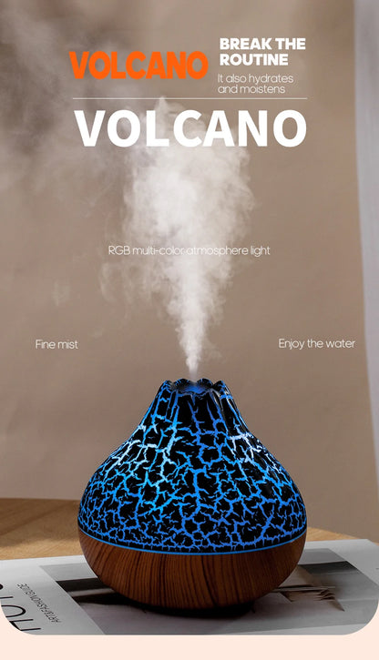 300ml Volcano Air Humidifier Desktop Electric USB Humidificadore Water Mist Diffuser Purifier Air Freshener With 7 Colors Night