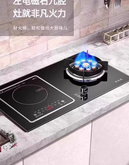 Gas-electric dual-purpose gas stove dual-range gas stove induction cooker integrated embedded desktop