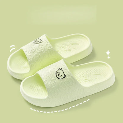 New Fashion Summer Couple Cosy Flat Slides Lithe Thin Soft Sole Sandals For Women Men Slippers Gent Shoes Home Indoor Flip Flops