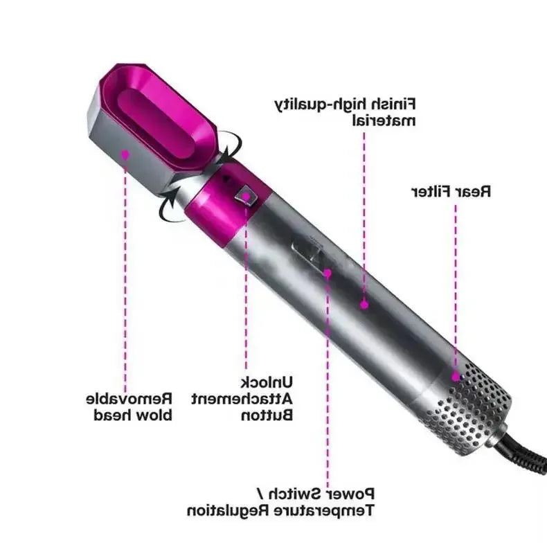 Automatic Curling Iron Five-in-One Hair Styling Comb Home Use Difficult To Blow Dryer Hairdressing Multifunctional Comb