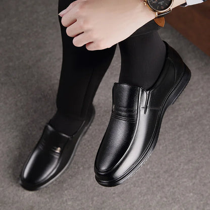 Leather Men Formal Shoes Luxury Brand 2025 Men's Loafers Dress Moccasins Breathable Slip on Black Driving Shoes Plus Size 38-46