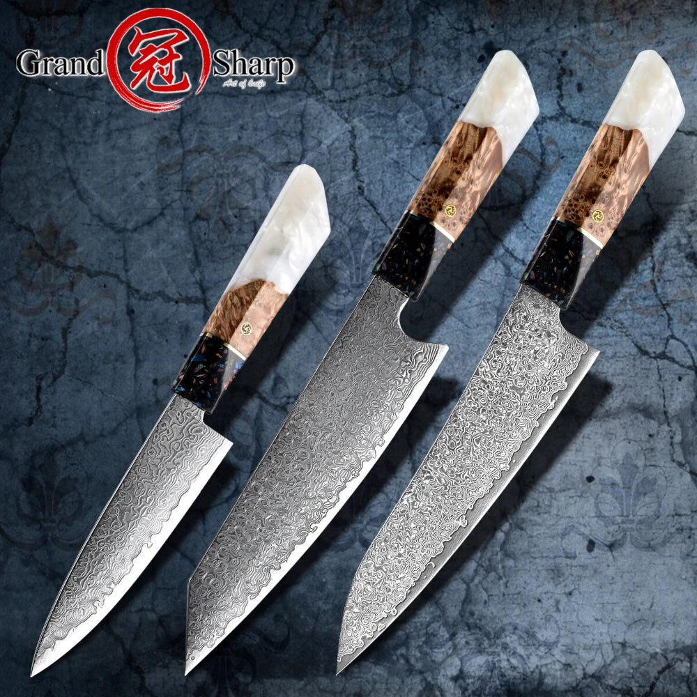 Grandsharp  Chef's Knife 67 Layers vg10 Japanese Damascus Kitchen Knife Kitchen Stainless Steel Tools Gyuto Utility Kiritsuke